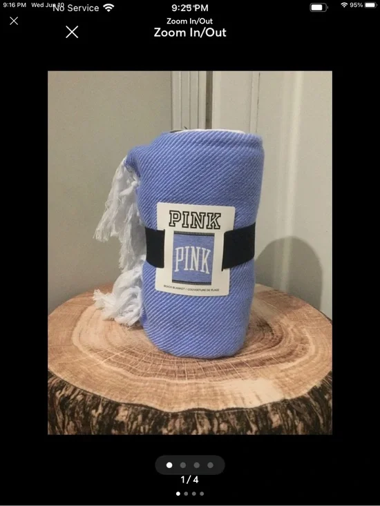 Brand New PINK Victoria's Secret Blue Stripe Beach Blanket