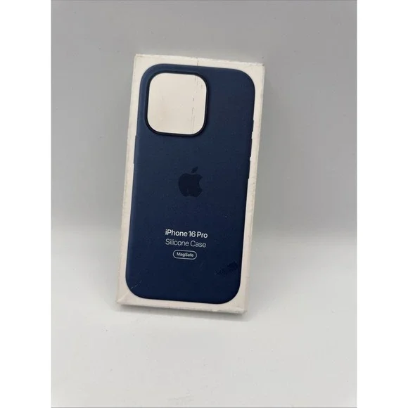 Genuine OEM Apple iPhone 16 Pro Silicone Case Ultramarine Black Color