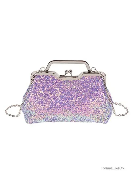 Mermaid Sequins Clutch Sparkling Glitter Evening Crossbody Shell Bag Party Prom