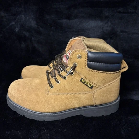 Brahma Alpha Mens US 12 Work Boots Tan Leather Waterproof 6