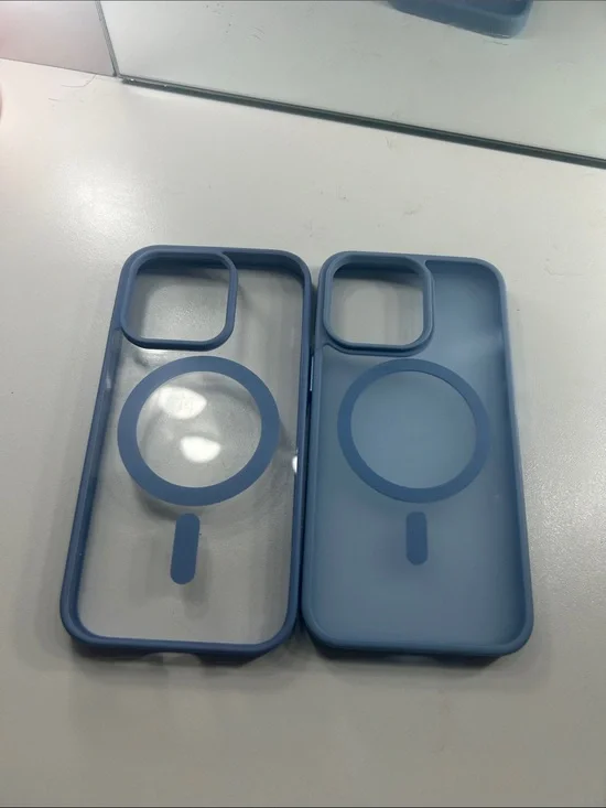 Light Blue Magnetic-Compatible Phone Case with Camera Protection