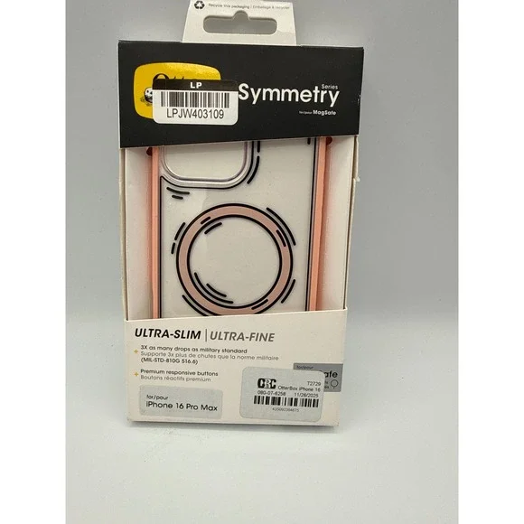 OtterBox Symmetry iPhone 16 Pro Max Case Pink New MagSafe Ultra Slim T2729