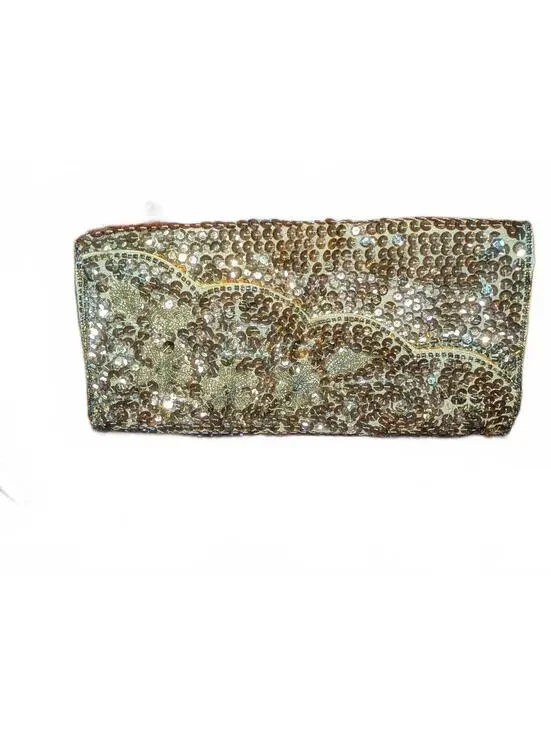 Vintage La Regale Gold Sequin Evening Clutch Bag