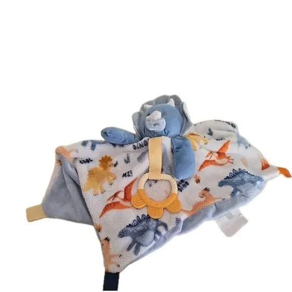 Triceratops Dinosaur‎ Plush Stuffed Fleece Lovey Baby Security Blanket 14