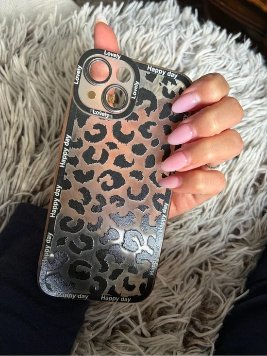 Leopard Print iPhone 13 Case - Black and Brown