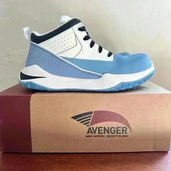Avenger Work Boots Reaction Mid CN A811 Men's Size 8.5 White Blue Black