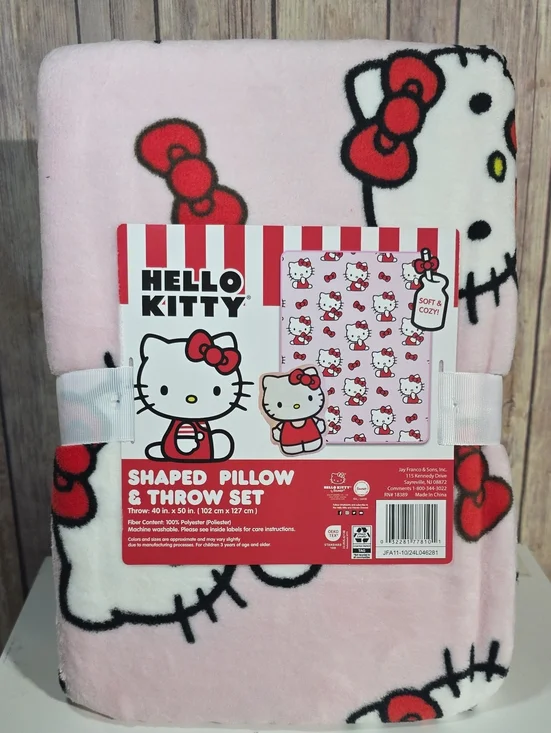 Hello Kitty Shaped Pillow & Throw Set
