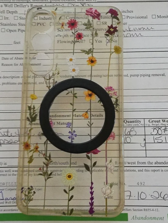 Samssung S24 Plus Magsafe Clear Floral Phone Case with Pressed Wildflowers