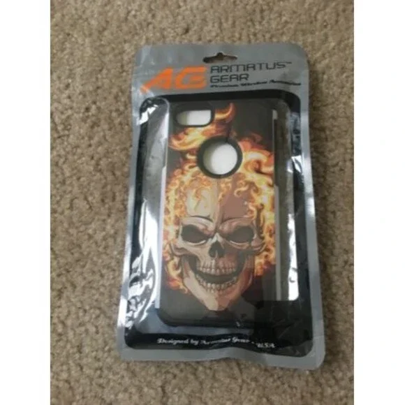 ihone 6S 7 8 Skull Print Phone Case Cover Hybrid Armor