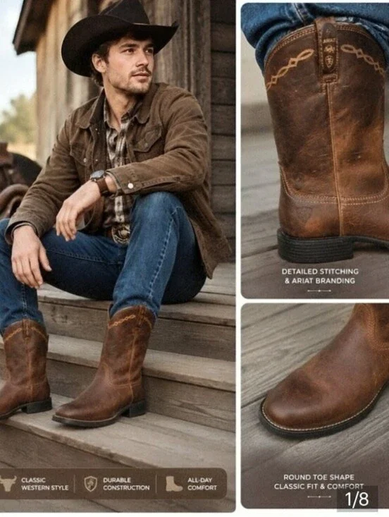 NWB Ariat Men's Groundbraker Brown Work Boots Size 9.5 EE wide