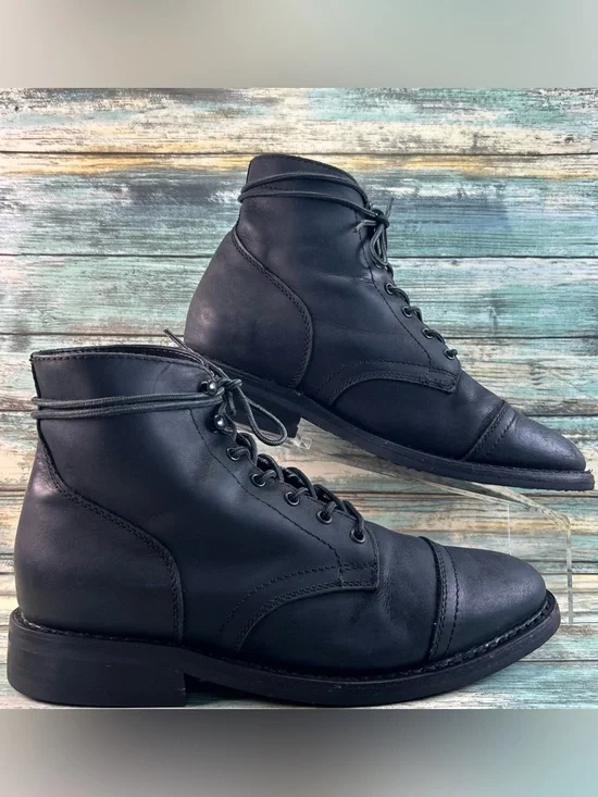 THURSDAY BOOT CO Captain Combat Boot Mens Size 10 Handmade Lace Up Black Leather