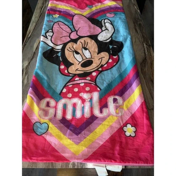 Toddler Girls Disney Mini Mouse Pink Soft Sleeping Bag Blanket Warm 53x27