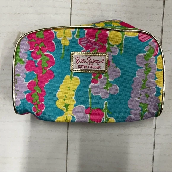NWOT Lilly Pulitzer For‎ Estee Lauder Floral Makeup Pouch Travel