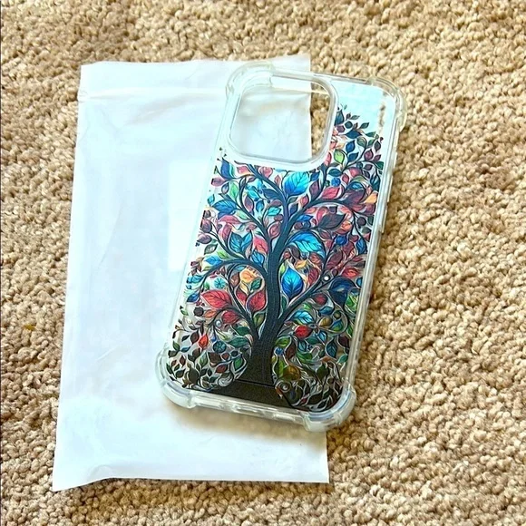 NWT iPhone 15 Pro Colorful Tree Design Phone Case