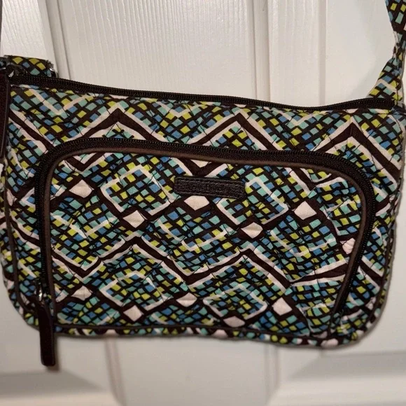 Vera Bradley Blue and Green Geometric Crossbody