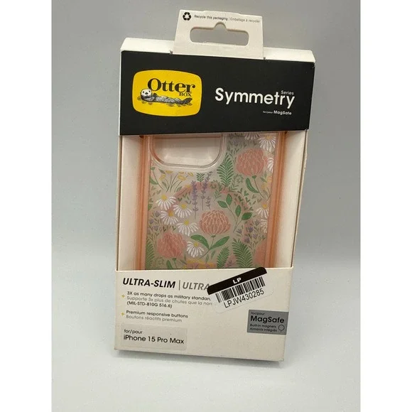 OtterBox Symmetry iPhone 15 Pro Max Unisex Clear Floral New MagSafe Case