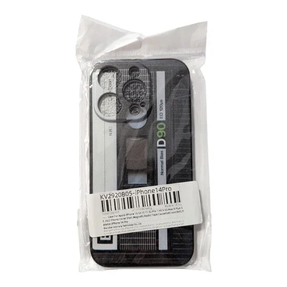 J1. Vintage Retro Audio Cassette Soft Silicone Case For Apple‎ iPhone 14 Pro