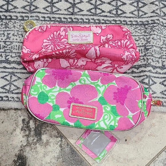 Lilly Pulitzer Pink and Green Cosmetic Bag