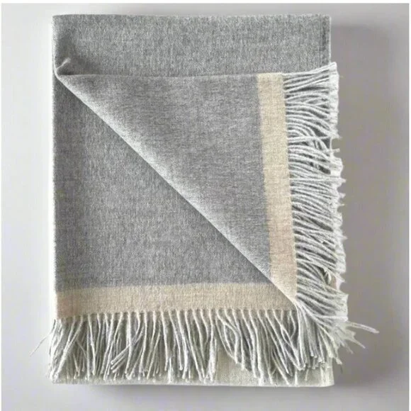 ARTZNL 100% Baby Alpaca ECO Throw Undyed Blanket Large Gray All Season Luxury