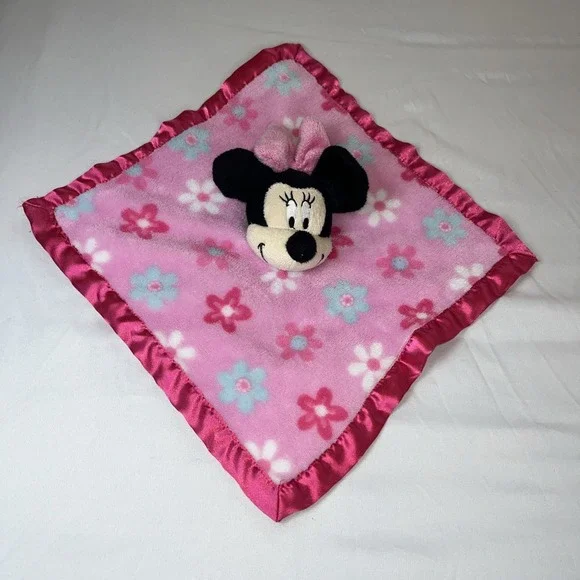 Minnie Mouse Lovey Pink‎ Satin Trim Security Plush Disney Baby