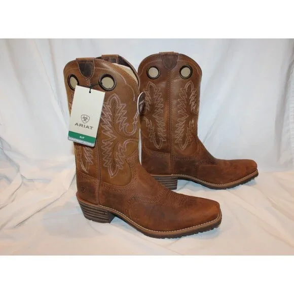Ariat Hybrid Roughstock Cowboy Boots Men's 13 D Medium Square Toe Leather NEW
