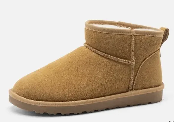 Bruno Marc Men’s Suede Faux Fur Winter Boots Chestnut Size 8
