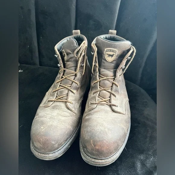 Brown Leather Men's Work Boots- Steel Toe