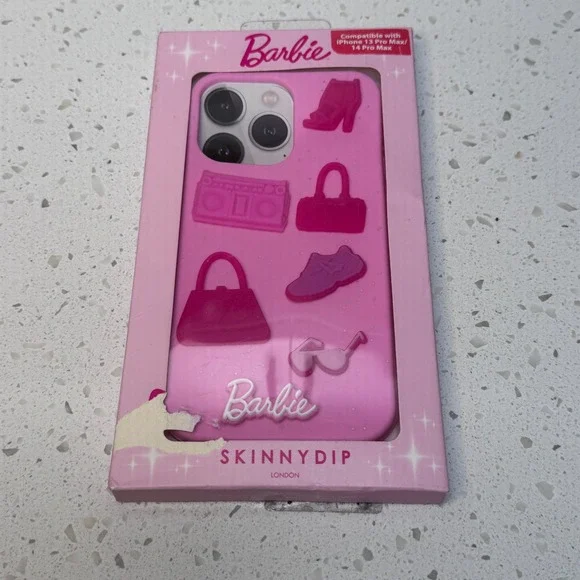 Barbie x Skinnydip London for iPhone 13 14 Pro Max Case Pink 3D Charms NIB