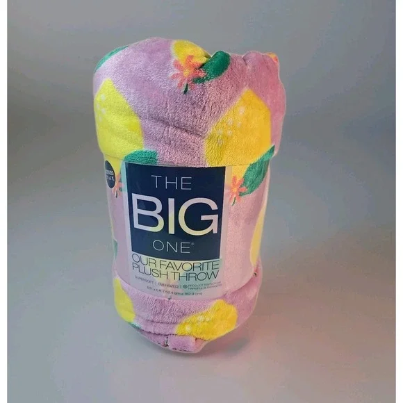 The Big One Light Purple Lemon‎ Print Lemons Plush Fleece Throw Blanket 5'x6'