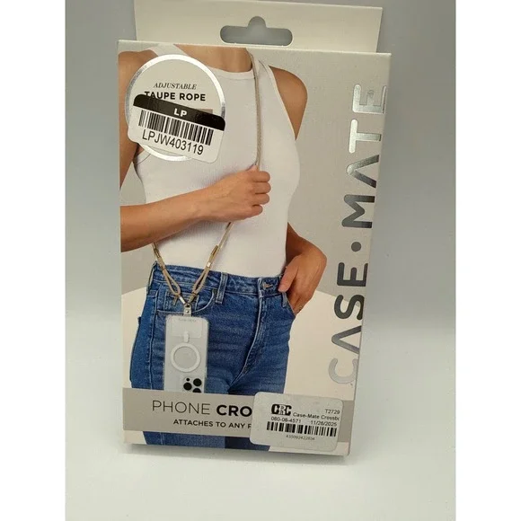 Case-Mate Phone Crossbody Unisex OS Taupe New Adjustable Rope Lanyard Strap
