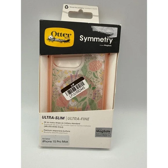 OtterBox Symmetry iPhone Case iPhone 15 Pro Max Pink Floral New MagSafe Slim