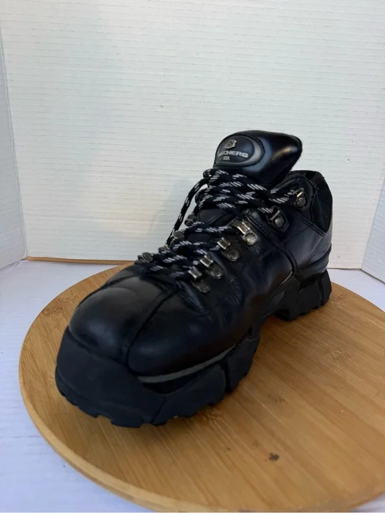 Vintage Skechers SN 690 Black Leather Hiking Trail Shoes Men’s US 9.5 Y2K Chunky