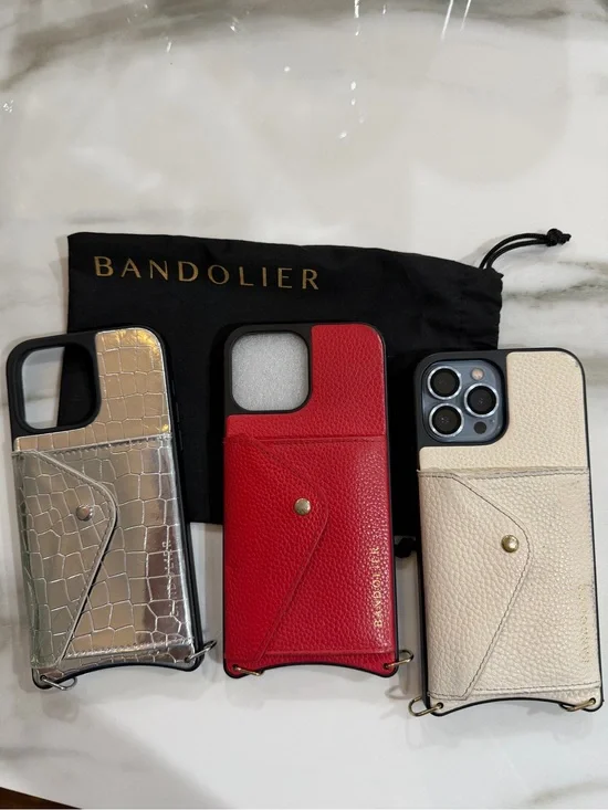 iPhone 13 Pro Max and 3 Bandolier Leather Card Phone Cases