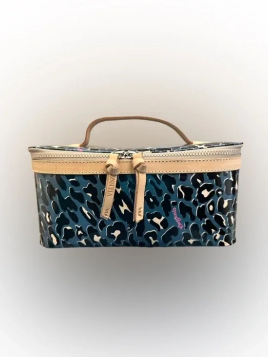 Consuela Dani (Black/Gray & Leopard-Print) Cosmetic Train Case