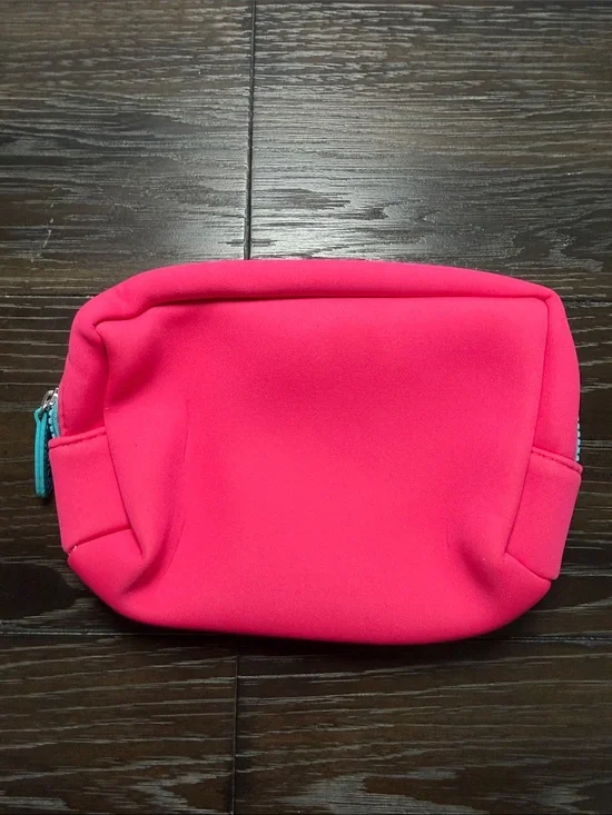 Bright Pink Cosmetic Pouch Aqua Zipper Tula brand neoprene durable toiletries