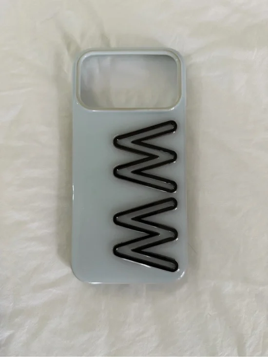 Sleek Light blue Phone Case with Black Zigzag Accent