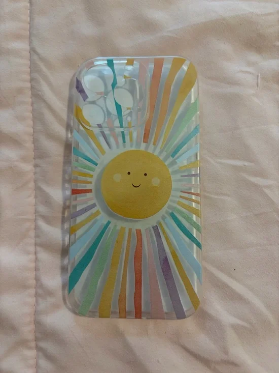iPhone 14Pro clear sun and rainbow phone case
