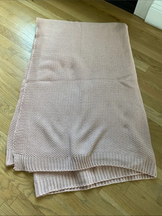 Threshold Textured Blush Knit Throw Blanket