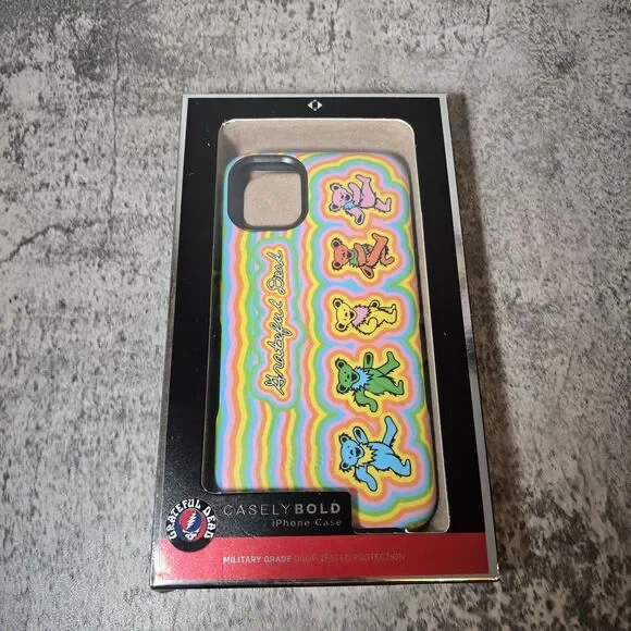 Casely Bold Iphone Case Grateful Dead Case New Open Box Dead Head Bears Rainbow
