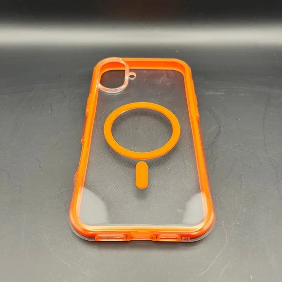 Magnetic‎ Orange iPhone 16 Pro Plus Case Clear Protective Cover New In Box