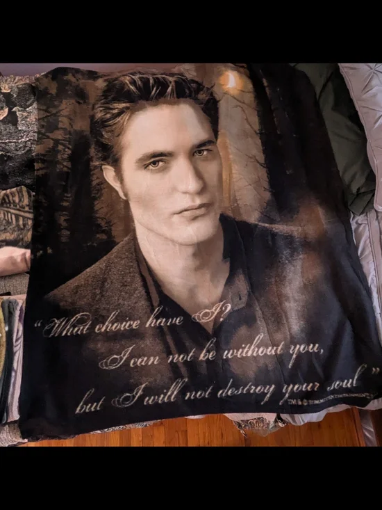 Robert Pattinson Team Edward Cullen Portrait Throw Blanket