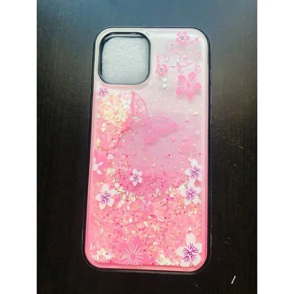 Brand New Pink Glitter Floral iPhone 12‎ Phone Case