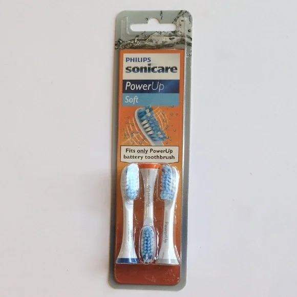 Genuine Philips Sonicare PowerUp Replacement Toothbrush Brush Heads 3 Count Soft