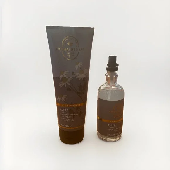 Bath & Body Works Aromatherapy‎ Sleep Body Cream Black Chamomile And Pillow Mist