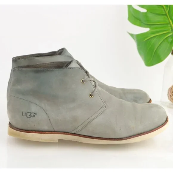 UGG Mens‎ Harren Steifel Chukka Boot Size 12 Gray Suede Lace Up Desert Casual