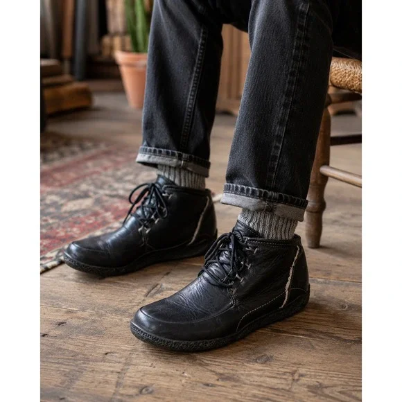 Timberland‎ Men's vintage Leather Black Moc Boot Shoe Size 12