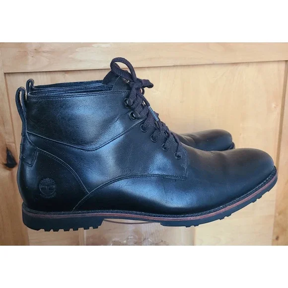 Timberland Kendrick Waterproof Black‎ Leather Chukka Boots US 11.5 Lace Up Shoes