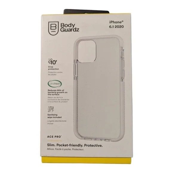E9. BodyGuardz ACE Pro Case for Apple iPhone 12 & 12 Pro - Clear (Frosted Edges)