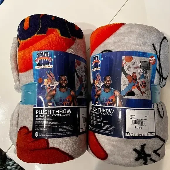 Space Jam Plush Throws - TWO-‎ (new)
