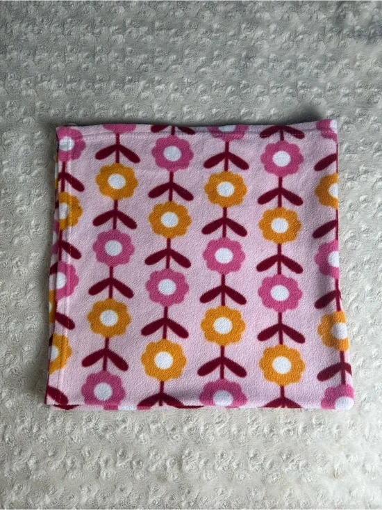 Safety 1st Pink Floral Baby Blanket Security Lovey Orange Flowers White First